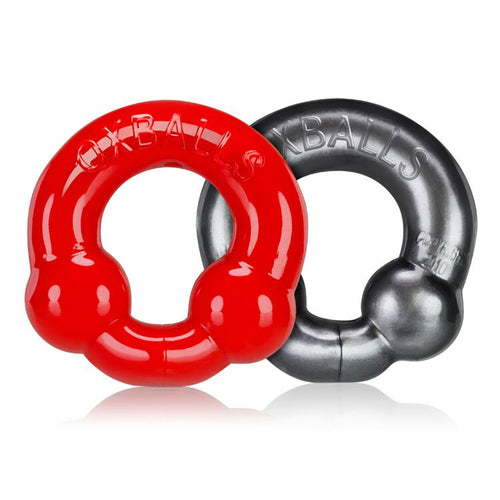 ULTRA BALLS COCKRING 2 PACK STEEL/RED (NET) - OX3010STR