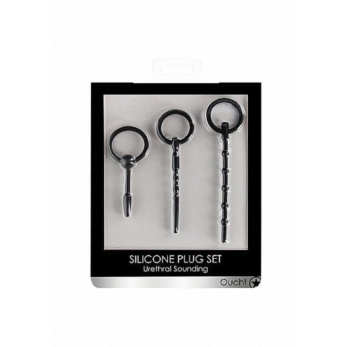 URETHRAL SOUNDING PLUG SET BLACK - SHTOU325BLK