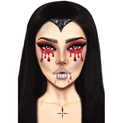 Vampire Rhinestone Stick-On Jewels - EYE037    10122