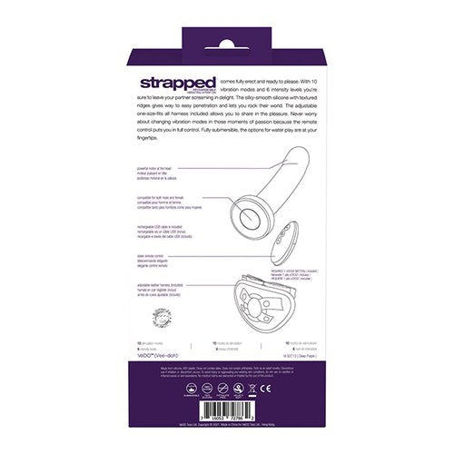 VEDO STRAPPED RECHARGEABLE STRAP ON DEEP PURPLE - VIS0713