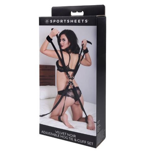 VELVET NOIR ADJUSTABLE HOG TIE & CUFF SET - SS37003