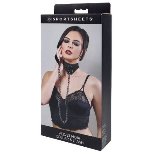 VELVET NOIR COLLAR & LEASH - SS37002