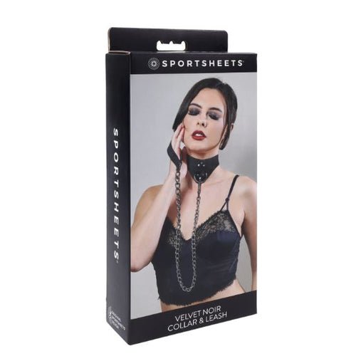 VELVET NOIR COLLAR & LEASH - SS37002