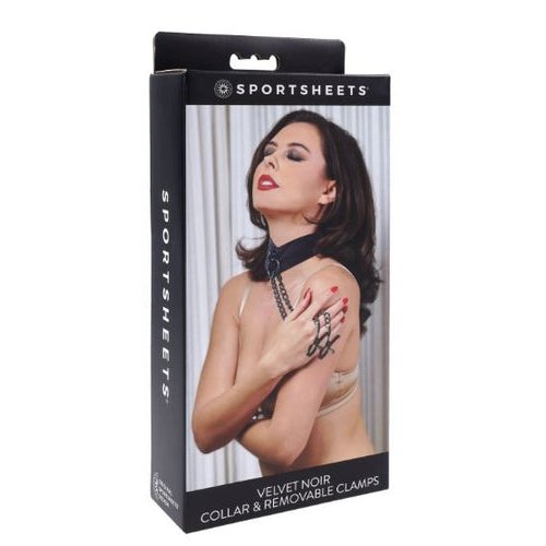 VELVET NOIR COLLAR & REMOVABLE CLAMPS - SS37004