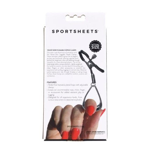 VELVET NOIR TUGGABLE NIPPLE CLAMPS - SS37005