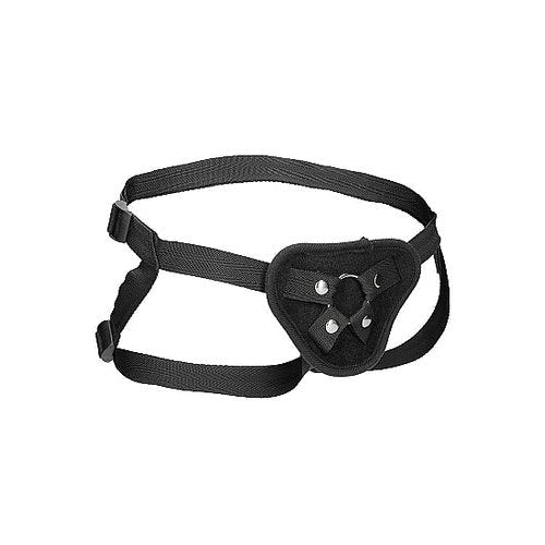 VELVET & VELCRO HARNESS W/ O-RING ADJUSTABLE BLACK - SHTOU525BLK