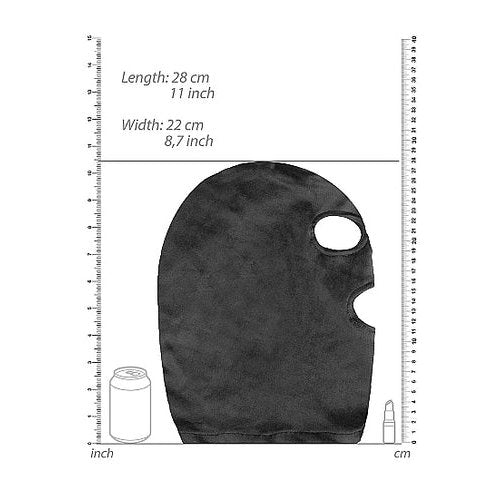VELVET & VELCRO MASK W/ MOUTH & EYE OPENING BLACK - SHTOU523BLK