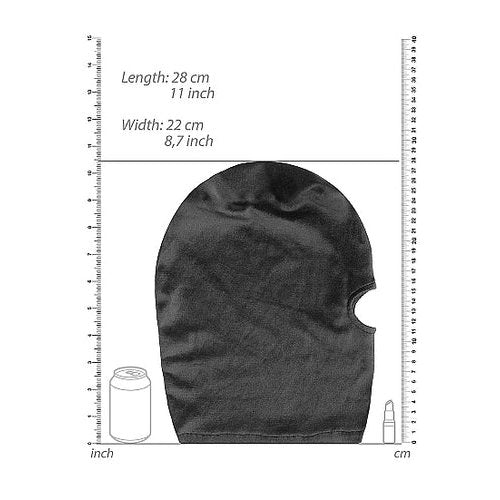 VELVET & VELCRO MASK W/ MOUTH OPENING BLACK - SHTOU524BLK