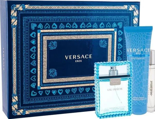 VERSACE EAU FRAICHE 3PC SET, MEN'S GIFT SET, EDT-Pinkfoxxx