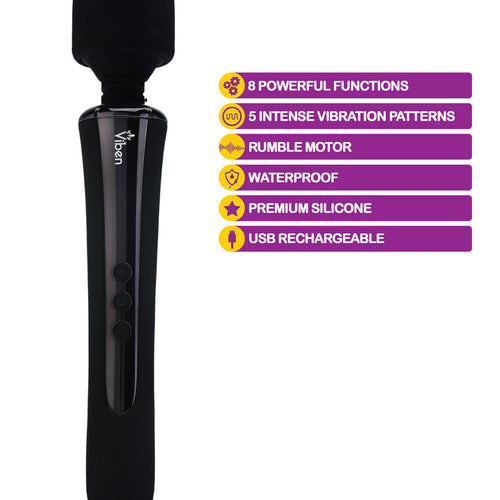 VIBEN OBSESSION INTENSE WAND LARGE MASSAGER BLACK - VB66101