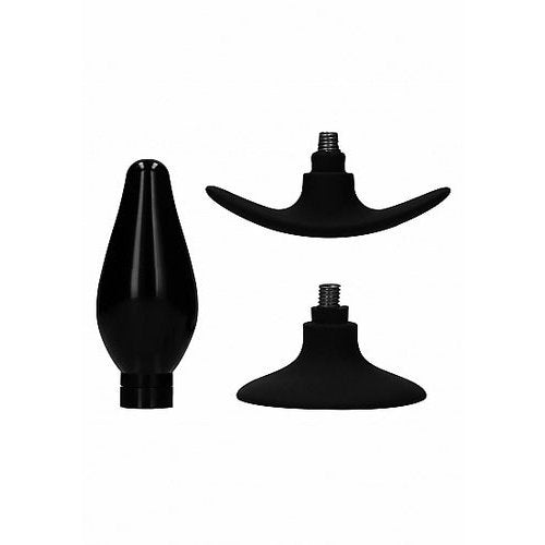 (WD) INTERCHANGEABLE BUTT PLUG ROUNDED LARGE BLACK - SHTOU352BLK