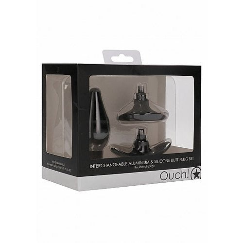 (WD) INTERCHANGEABLE BUTT PLUG ROUNDED LARGE BLACK - SHTOU352BLK