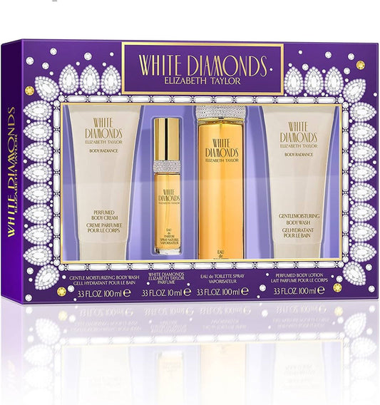 WHITE DIAMOND 4PC SET, WOMEN'S GIFT SET, EDT-Pinkfoxxx