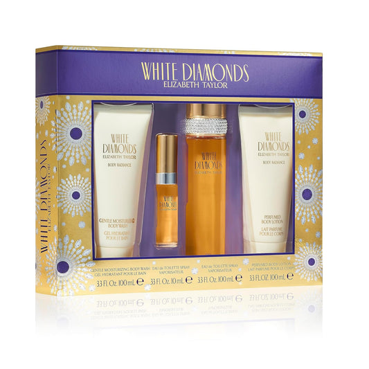 WHITE DIAMONDS 4PC SET, WOMEN'S GIFT SET, EDT-Pinkfoxxx