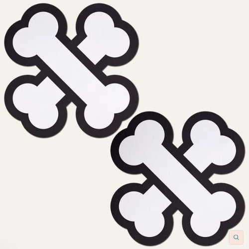 PASTEASE WHITE CROSSBONE BREAST PASTIES - PASBONE5