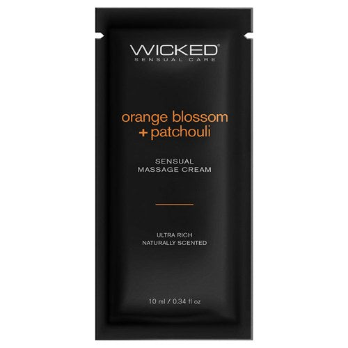 Wicked Sensual Massage Cream-Orange Blossom + Patchouli Scented 10ml
