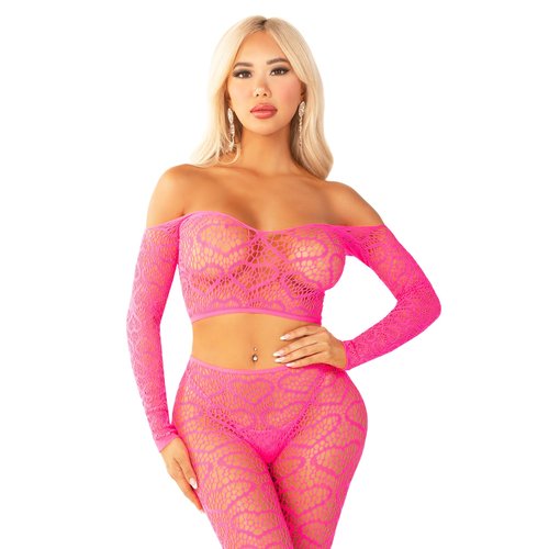 Wild Hearts Crop Top and Footless Tights - 89337     02922