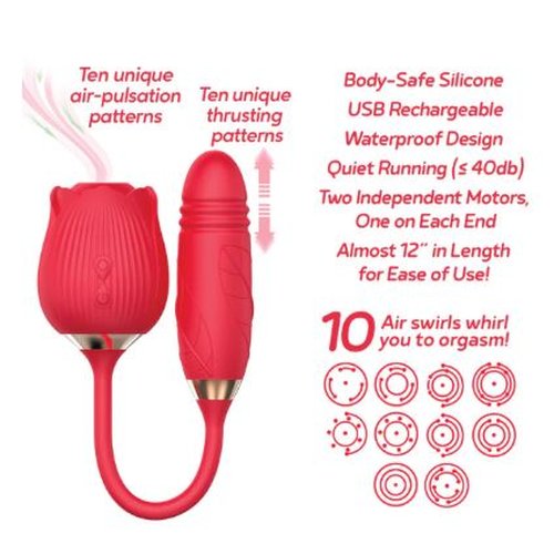 WILD ROSE & THRUSTER RECHARGEABLE SUCTION VIBRATOR VIBRATOR - IB1702