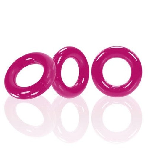 WILLY RINGS 3 PK COCKRINGS HOT PINK (NET) - OX3047HOT