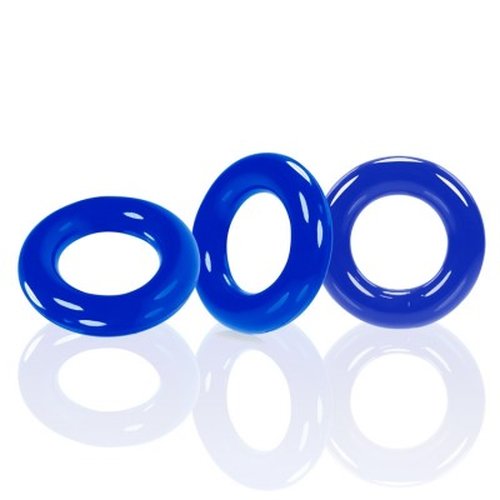 WILLY RINGS 3 PK COCKRINGS POLICE BLUE (NET) - OX3047PLC