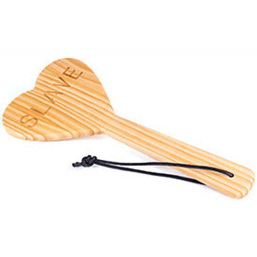 WOOD PADDLE HEART SHAPE- SLAVE" " - SPBW05