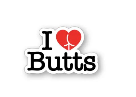 I HEART BUTTS PIN (NET) - WREPP018