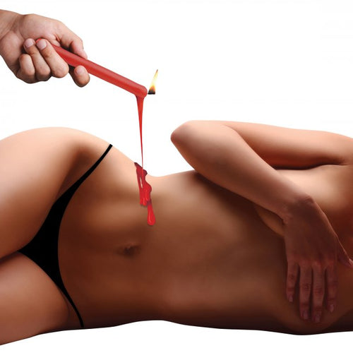 MASTER SERIES FIRE STICKS FETISH DRIP CANDLE SET OF 3 RED - XRAG364RD