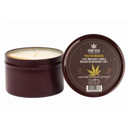 HEMP SEED 3-IN-1 MASSAGE CANDL YULE BE BEGGING 6OZ - EBHSCH025C