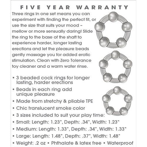 ZERO TOLERANCE THREE AMIGOS COCK RINGS - ENZECR33122