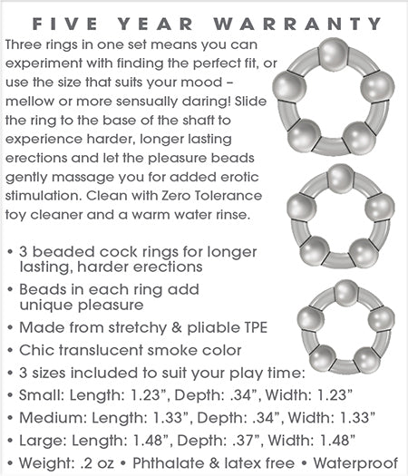 ZERO TOLERANCE THREE AMIGOS COCK RINGS - ENZECR33122