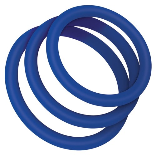Zolo Stretchy Silicone Cock Ring Pack of 3-Blue