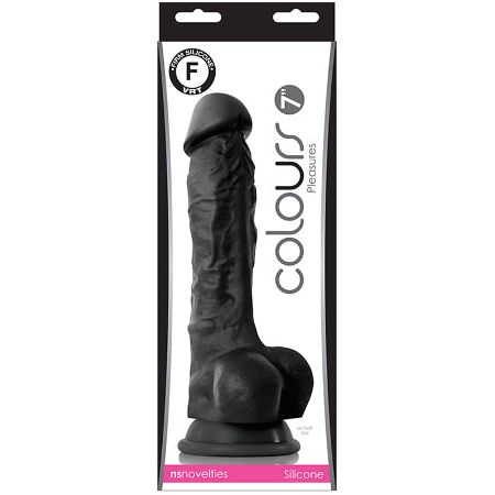 Colours Pleasures 7 in. Dildo Black - Pinkfoxxx