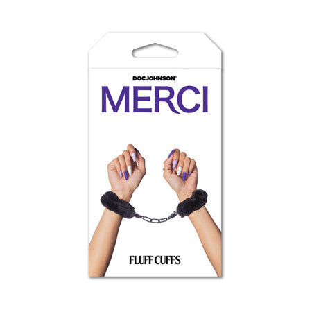 Merci Fluff Cuffs Black - Pinkfoxxx