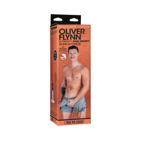 Signature Cocks Oliver Flynn ULTRASKYN Cock with Removable Vac-U-Lock Suction Cup 10in Vanilla - Pinkfoxxx