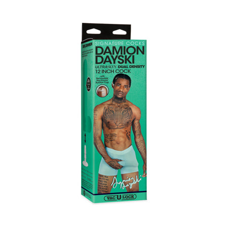 Signature Cocks Damion Dayski ULTRASKYN Cock with Removable Vac-U-Lock Suction Cup 12in Chocolate - Pinkfoxxx