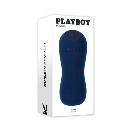 Playboy Gusto Rechargeable Sucking Vibrating Stroker Navy
